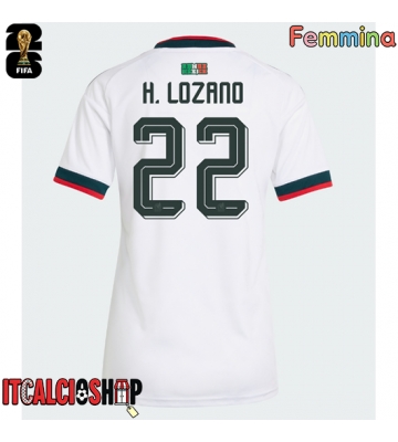 Messico Hirving Lozano #22 Seconda Maglia Femmina Mondiali 2026 Manica Corta